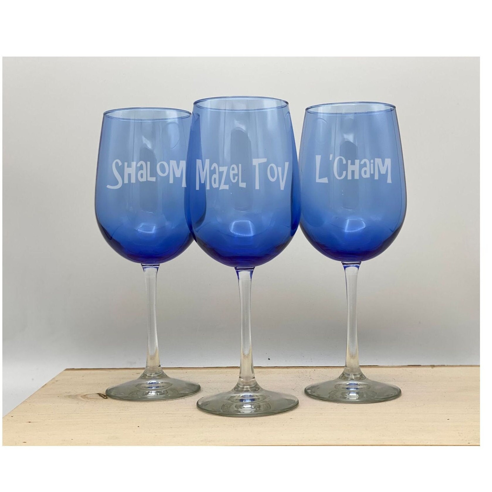 Nice Jewish Boy and Nice Jewish Girl Stemless Wine Glasses ~ Set of 2