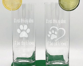 Sophisticated Tonic Glass, pet, boaters, Elegant Glass, mojitos, vodka glass, cocktail tumbler, rum glass, pirate, gin, Dog and Cat Momma
