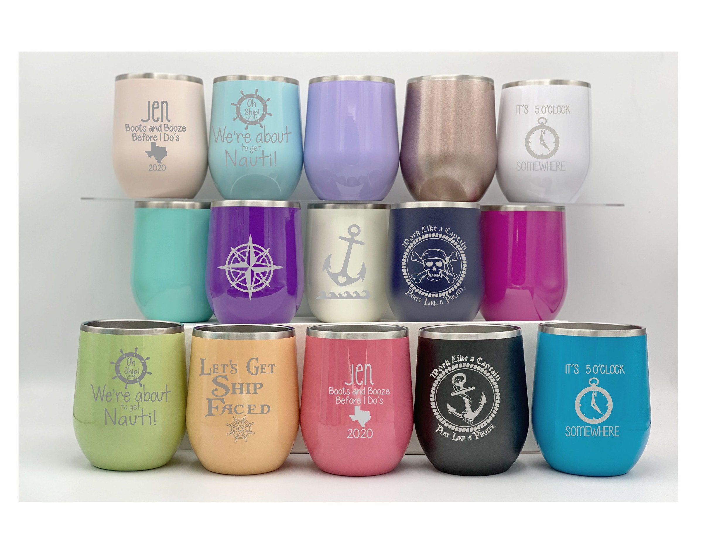 Destination Party Wine Cups Set of 5Bachelorette Weekend Etsy