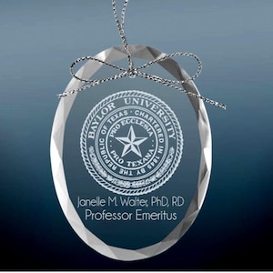 SALE Quality Glass Oval Ornament with Silver String,  Anytime Gift, Personalized, Laser Etched, Boxed, Add your Personalization, Keepsake
