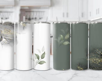 White Or Green, 20oz Personalized Tumbler, Soothing Calming Shades, Made to Order, His and Hers Tumbler, Wedding Gift, Add Your Own Saying