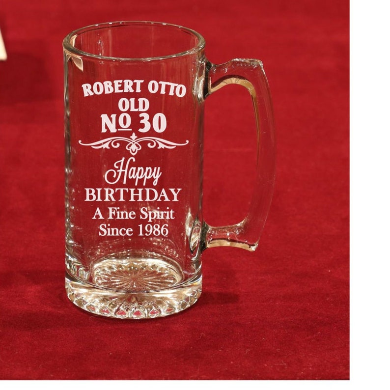 Birthday Beer Mug, Birthday, Beer Mug, Custom Beer Mug, Personalized mug, 50th birthday gift, 40th, 30th, 21st, Proper number 50 image 2