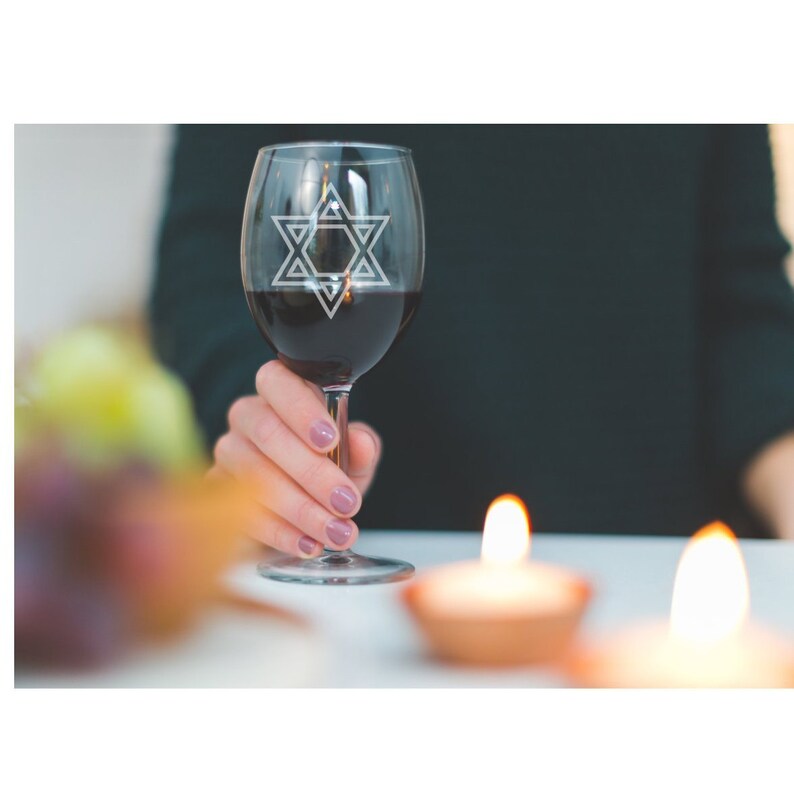 Hanukkah wine glasses