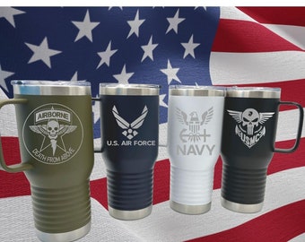 Personalized Coffee Mug, Navy, Marine, Army, Air Force, Airborne , Serviceman and Woman, Veterans , Active Troops, Personalized Gift,