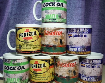 retro oil can mug