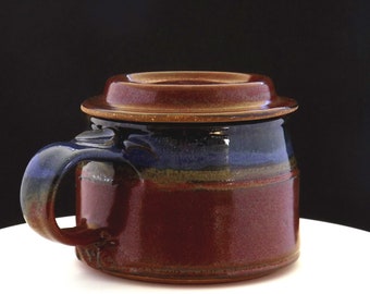 9oz. Lidded Tea Cup 1005TC, Tea Cup, Handmade Stoneware Tea Cup (Free Priority Shipping in all 50 states)