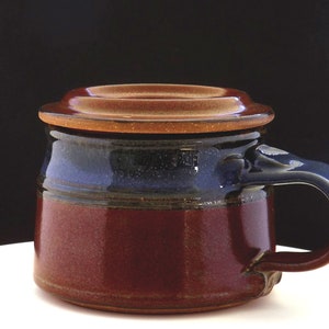 9oz. Lidded Tea Cup 1004TC, Tea Cup, Handmade Stoneware Tea Cup (Free Priority Shipping in all 50 states)