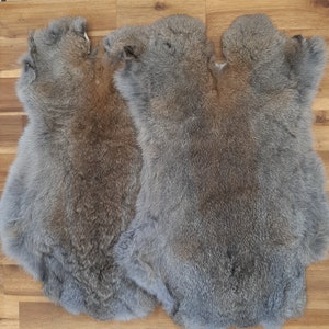 5 x Wild Highland Rabbit Skin Fur Pelt Tanned for animal training, dummy, crafts, fashion, soft furnishing, fly tying, accessories, LARP,