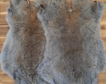 1xWild Highland Rabbit Skin Fur Pelt Tanned for animal training, dummy, crafts, fashion, soft furnishing, fly tying, accessories, LARP,