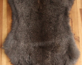 1x DARK CHOCOLATE Rabbit Skin Fur Pelt Tanned for dummy, animal training, crafts, fashion, accessories, fly tying, soft furnishings