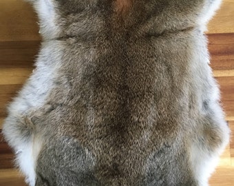 2x WILD MEADOW Rabbit Skin Fur Pelt Tanned for animal training, dummy, crafts, fashion, soft furnishing, fly tying, accessories, LARP, TR10