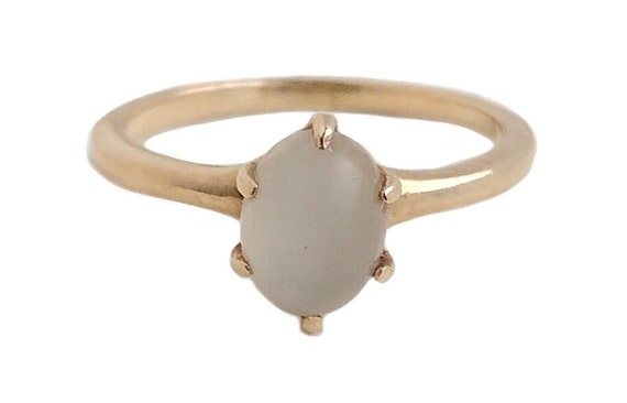 Antique Moonstone Ring - 14k Yellow Gold Victoria… - image 1