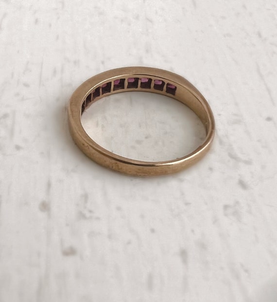 Ruby Ring - 14k Yellow Gold Rectangular Faceted R… - image 4