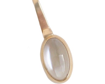 Antique Moonstone Pendant - 14k Rosy Yellow Gold Moonstone Pendant
