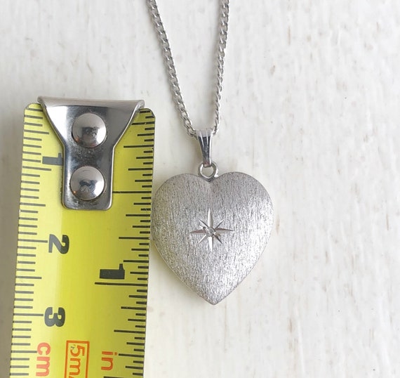 Vintage Heart Locket - Sterling Silver 1960s Hear… - image 5