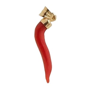 Red Branch Coral Pendant - 18k Yellow Gold Early 1900 Pendant