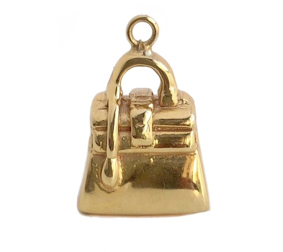 Gold Purse Charm - 14k Yellow Gold Handbag Charm P