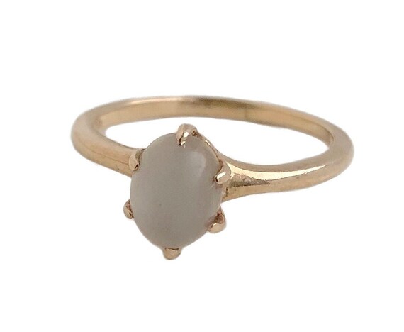 Antique Moonstone Ring - 14k Yellow Gold Victoria… - image 3