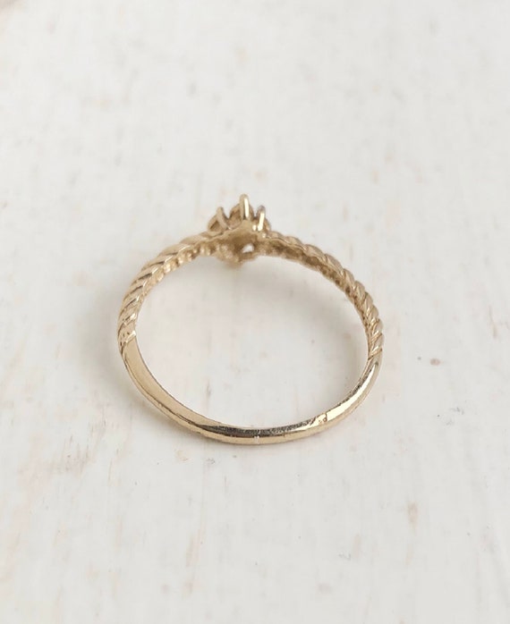 Gold Stacking Ring - 10k Yellow & White Gold Ring… - image 4