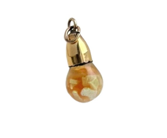 Vintage Floating Opal Gold Pendant Charm - 1950s … - image 1