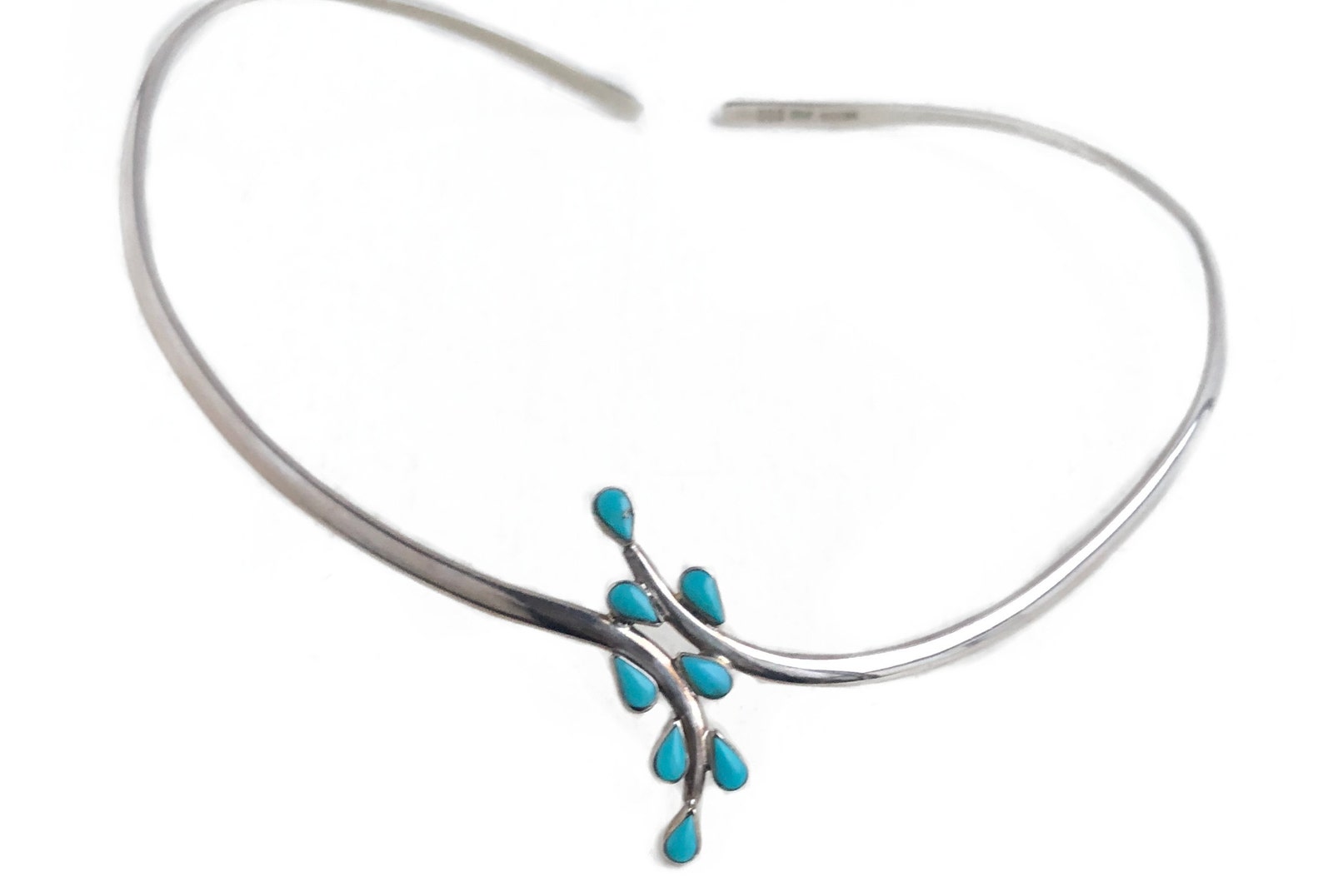 Collier En Argent Sterling Avec Turquoise - Vintage Antonio Pinedo - Occasion