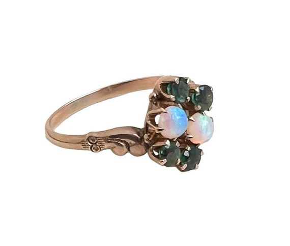 Antique Opal Ring - 14k Rosy Gold Late 1800s Vict… - image 2