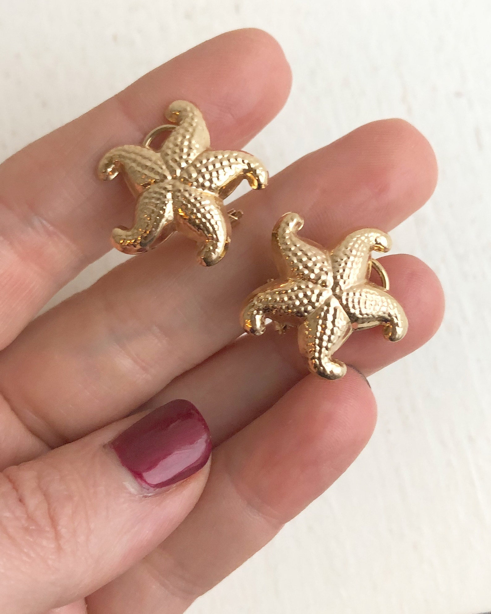 Gold Starfish Earrings 14k Yellow Gold 4.4 Gram Starfish Etsy
