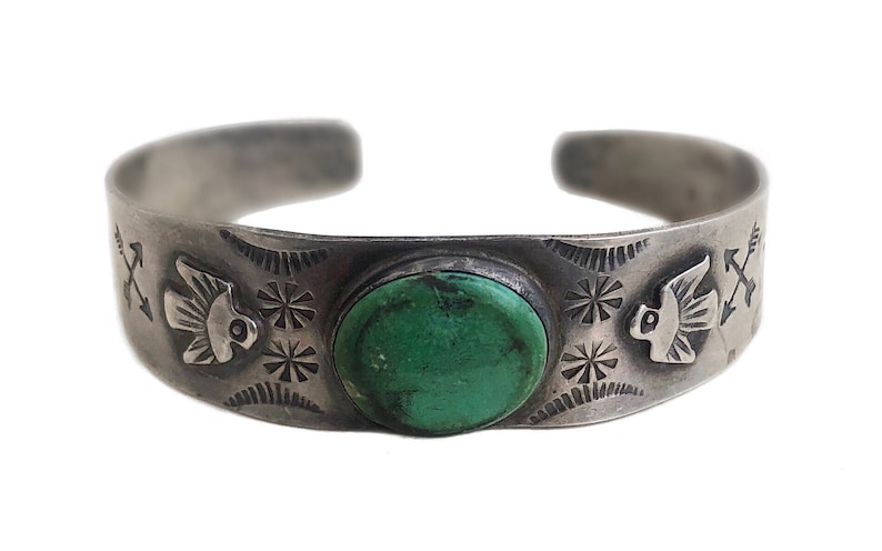 Southwestern Retro Jewelry Sterling Silver Native American Bracelet Vintage Turquoise Cuff