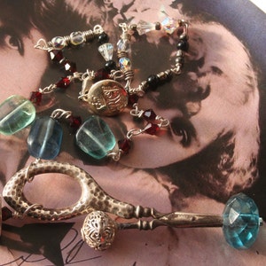 Unique Assemblage necklace, Quirky and ecclectic, tailors gift, dressmakers gift, fairytale and fantasy jewellery, The Emporers new Clothes,