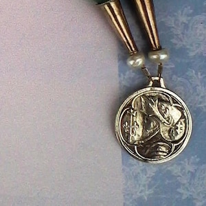Jeanne d&#39;Arc, Sterling Silber Halskette, Sale, Jeanne D&#39;Arc Schmuck, Vintage Französisch, mittelalterliche Ritter Kette, Sale reduzierter Silberschmuck