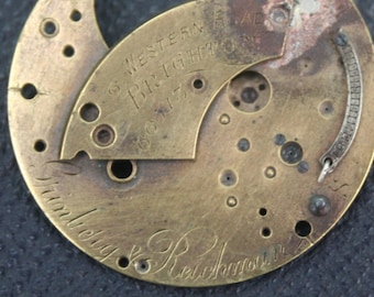 Antique Pocket Watch Movement Necklace: Steampunk Clockwork Pendant