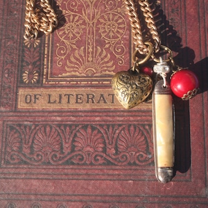 Vintage penknife necklace, Heart necklace, Vintage Assemblage, Heart pendant, penknife, steampunk jewelry, Victorian, love, Gothic necklace,