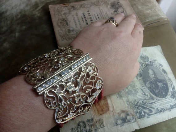 cuff bracelet, ornate victorian style, scrolling … - image 5