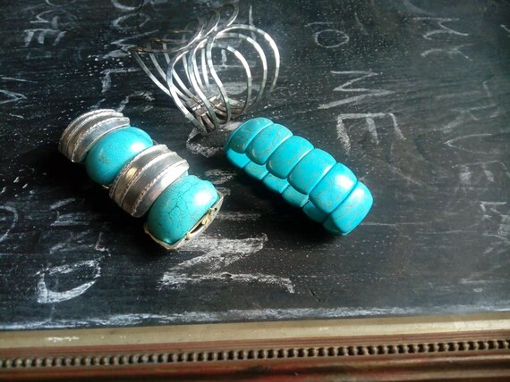 turquoise bangle bracelet, huge, chunky bracelets… - image 2