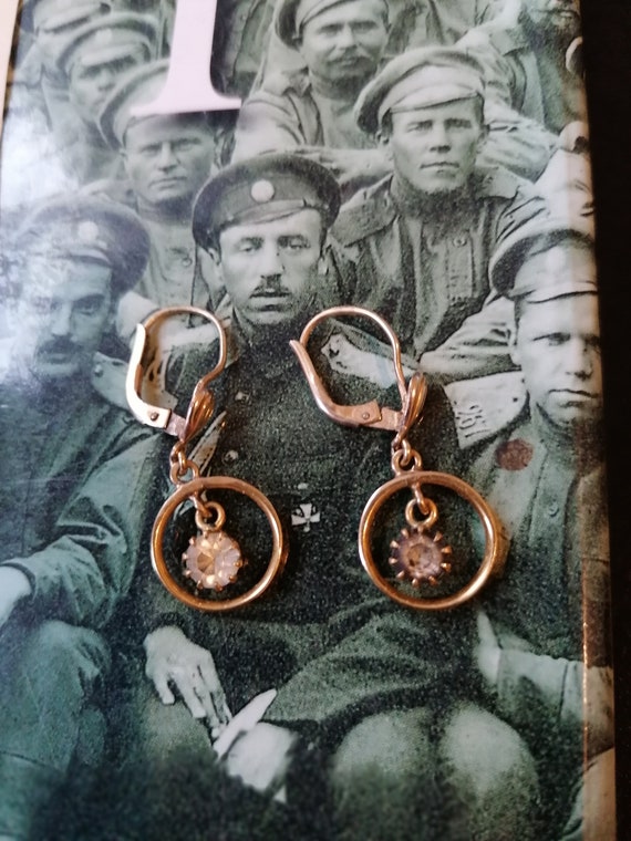 vintage hinge back earrings, delicate drop earrin… - image 5