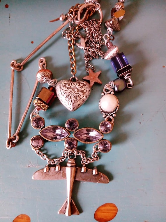 The Blitz WW 2 Assemblage Necklace Sweetheart 1940s Style We ll Meet Again Jazz Era Love and War Sentimental Ooak Artist Jewelry Etsy