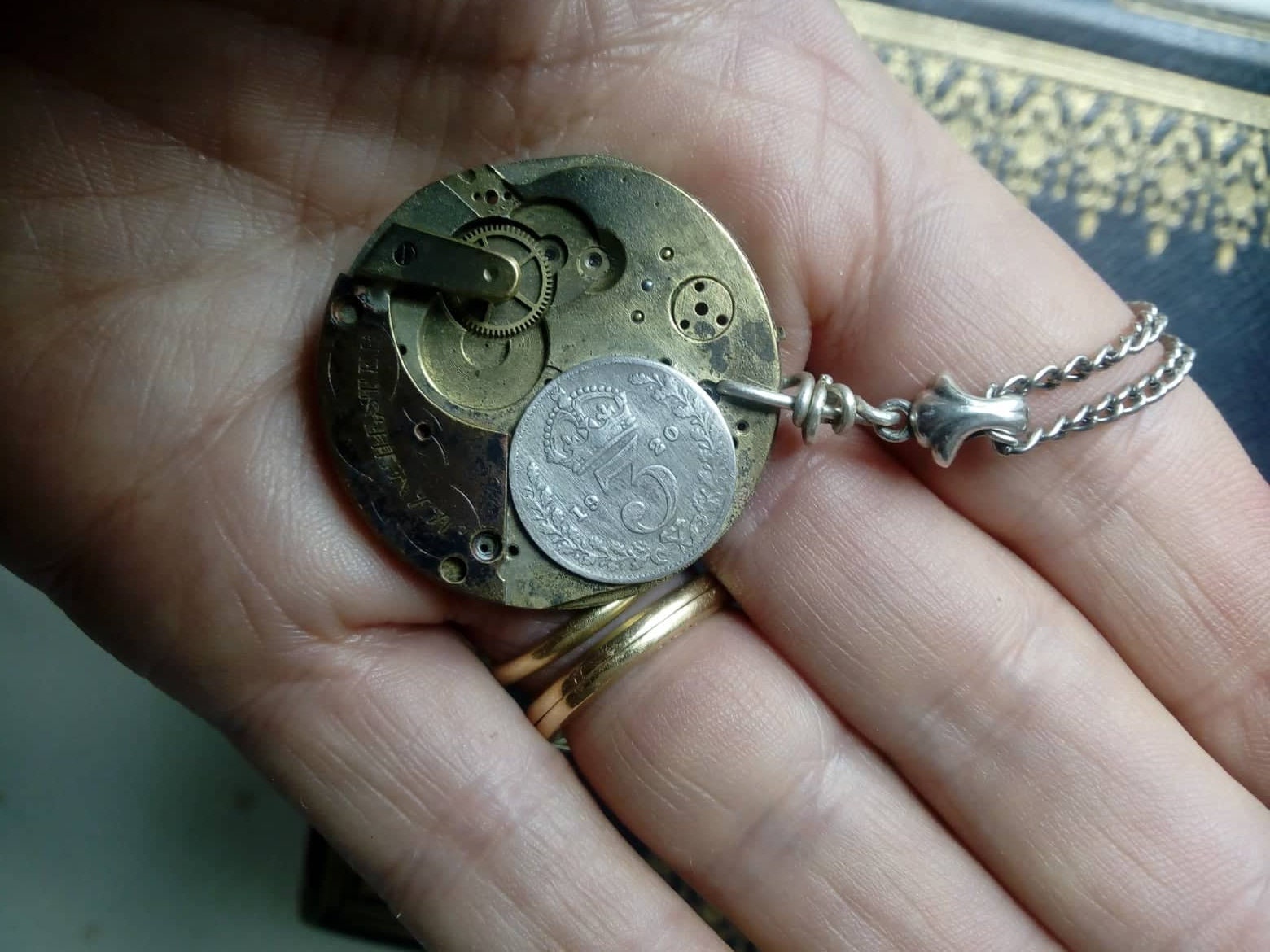 Antique Pocket Watch Necklace, Antique Watch Jewelry, WW, Victorian