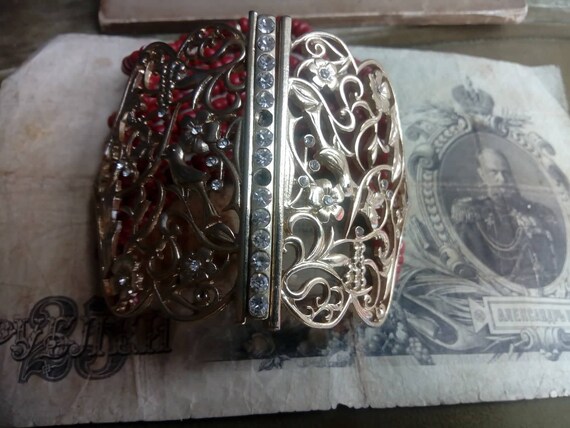 cuff bracelet, ornate victorian style, scrolling … - image 3