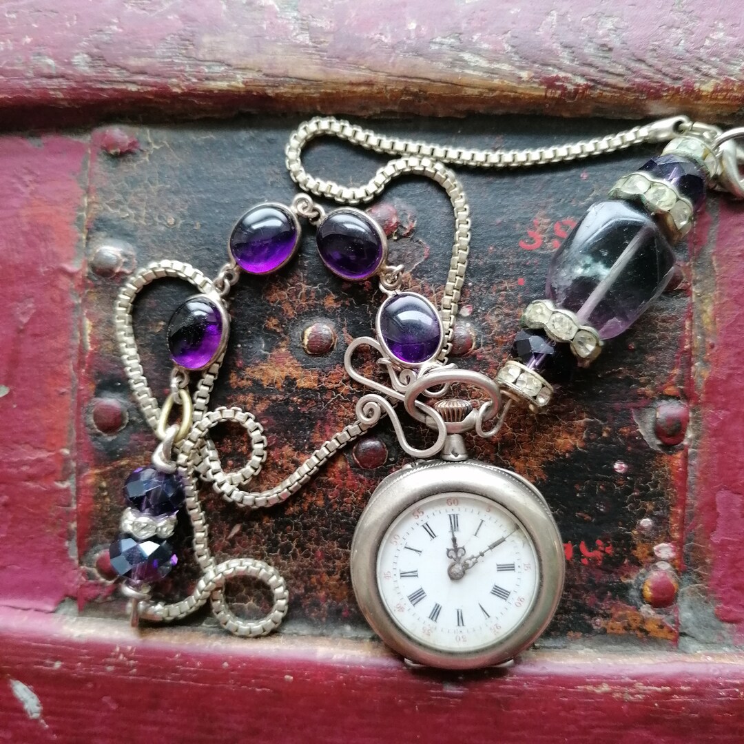 Pocket Watch Necklace Upcycled Antique Edwardian Watch 1910s Etsy