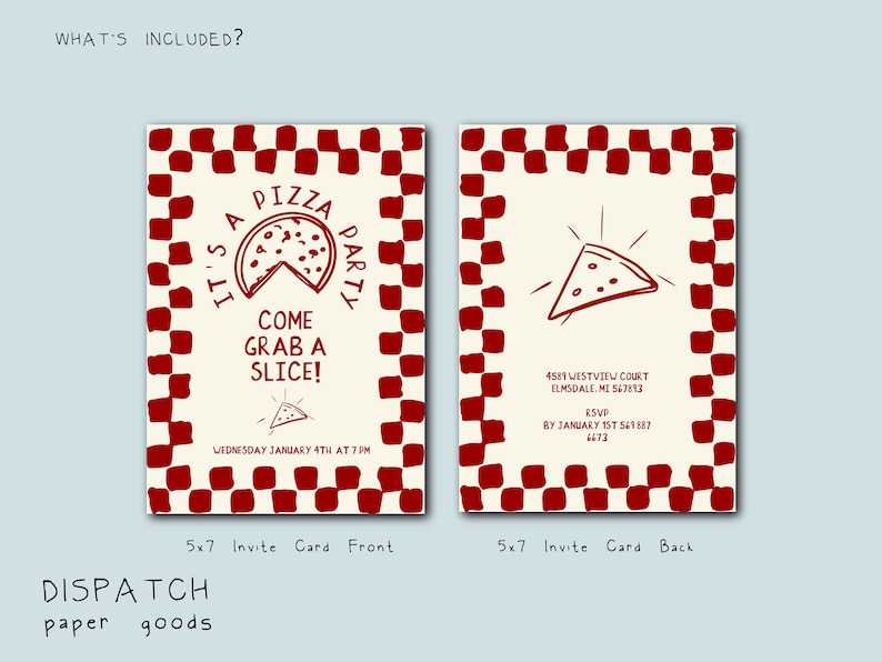 PIZZA PARTY INVITE Template Dinner Party Invitation Birthday Party PIZZA PARTY INVITE Template Dinner Party Invitation Birthday Party