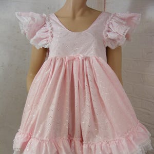 adult baby sissy pink  analgise embroidered cotton dress frilly unisex cosplay fancy dress school pinafore