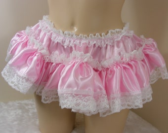 Candy Pink Sheer Nylon Chiffon BRA With Lace Adult Sissy Cross