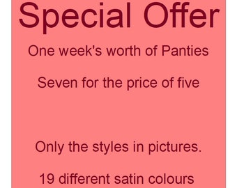 Special Offer - Seven Sissy Panties for the price of Five