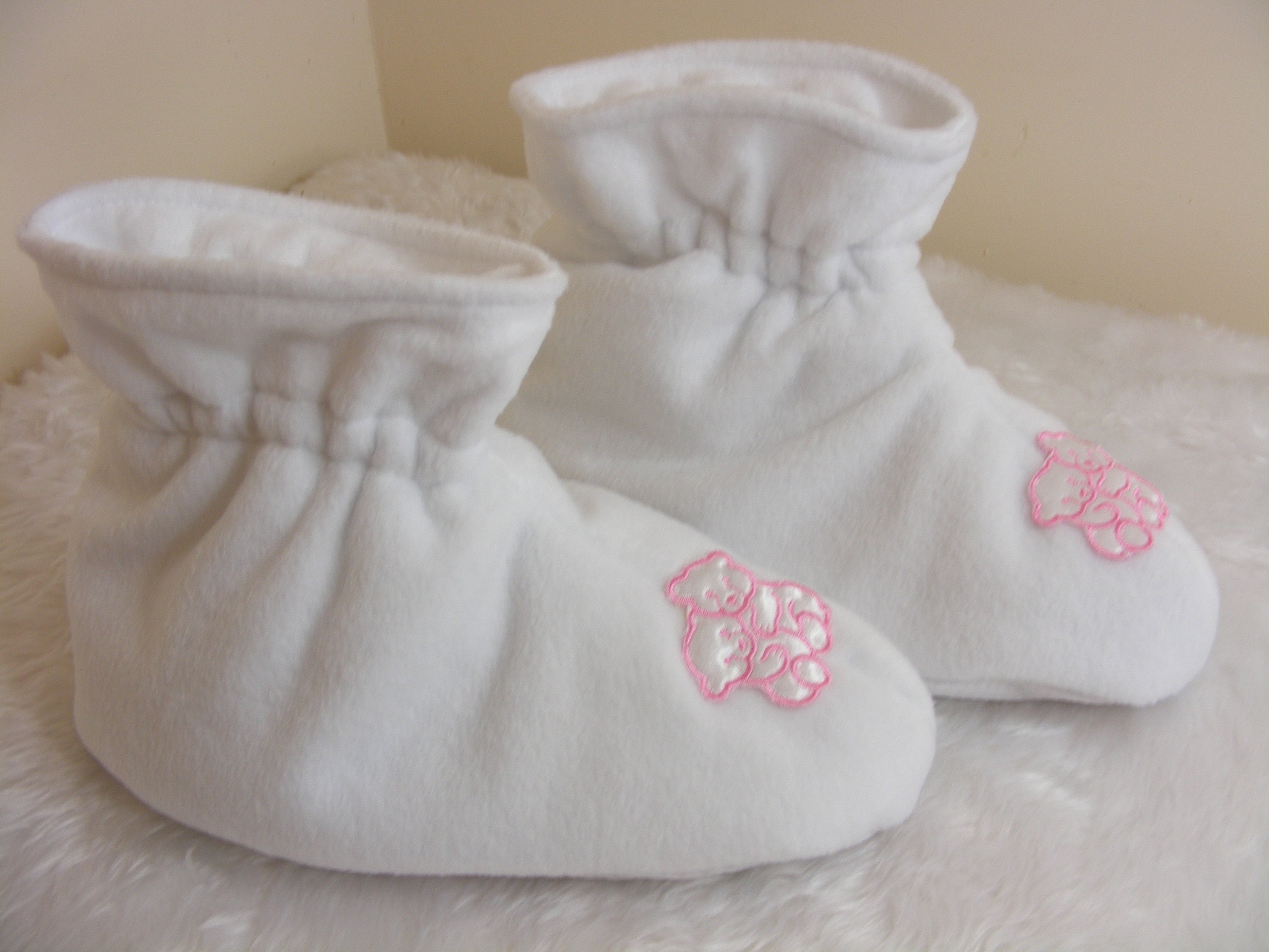 Sissy Adult Baby ABDL White or Pink Fleece Padded Booties - Etsy
