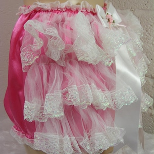 adult baby sissy pink satin frilly  diaper cover knickers bloomers optional linings cosplay fancy dress inc plus size