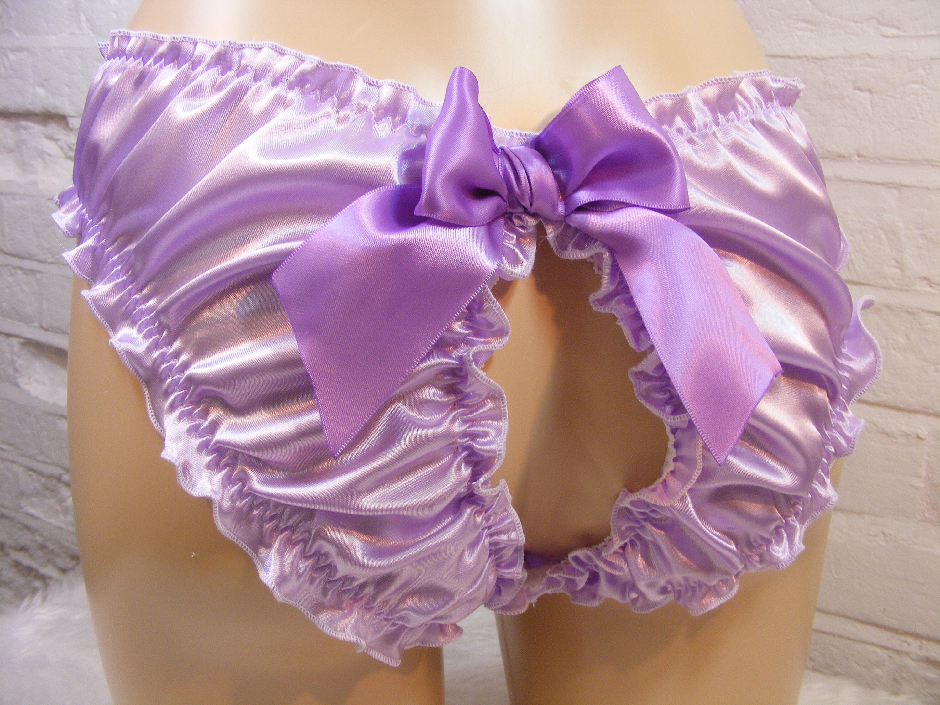 sissy  silky satin open butt panties mens lingerie knickers all sizes colours