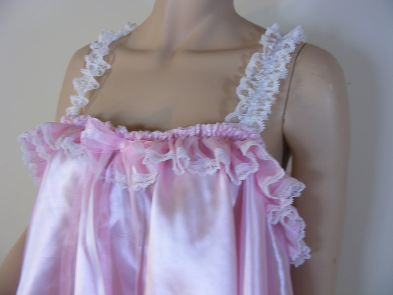 sissy pink satin baby doll nighty negligee dress cami top cosplay fancydress CD TV all sizes image 4