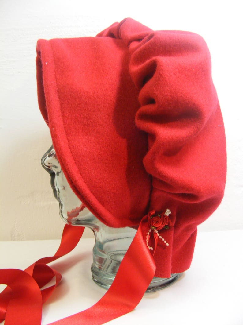Ladies Adult Red Wool Hat Regency Edwardian Victorian Etsy
