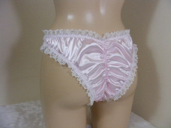 Sissy Panties Cheeky Cut Frilly Silky Satin Lace Scrunch Butt All Colours  Lingerie Knickers All Sizes Kinky Fetish CD TV Crossdress 