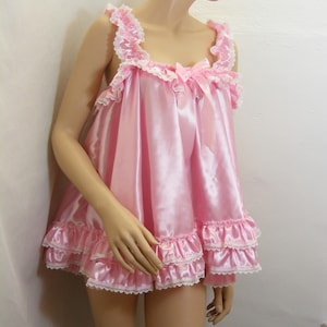 Sissy Satin Baby Doll Nightie Negligee Dress Top Cosplay Fancy - Etsy